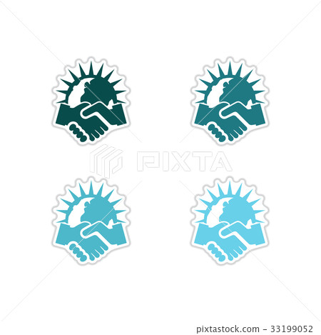 Set of paper stickers on white background 33199052