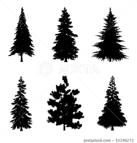 Vector illustration of tree silhouettes Vector illustration of tree silhouettes 33199272