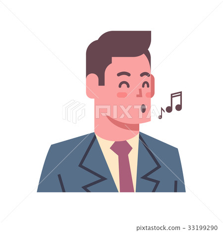 Male Singing Emotion Icon Isolated Avatar Man Male Singing Emotion Icon Isolated Avatar Man 33199290