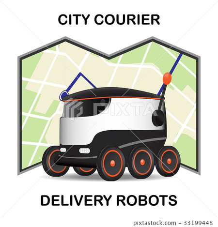 Robot dron delivers the parcel. The concept of 33199448
