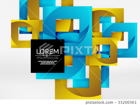 Squares geometric shapes in light grey 3d space 33200361
