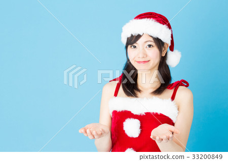 Santa girl blue back image Santa girl blue back image 33200849