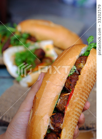 Vietnamese street food, banh mi thit nuong Vietnamese street food, banh mi thit nuong 33202579