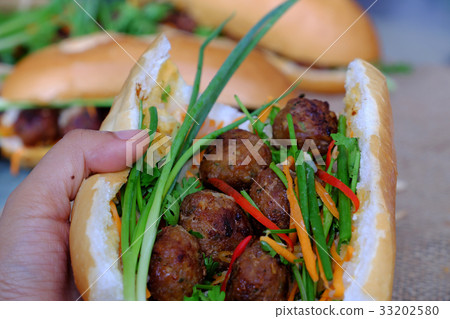 Vietnamese street food, banh mi thit nuong Vietnamese street food, banh mi thit nuong 33202580