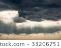 Cloudy Sky With Sun Rays 33206751
