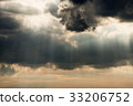 Cloudy Sky With Sun Rays 33206752