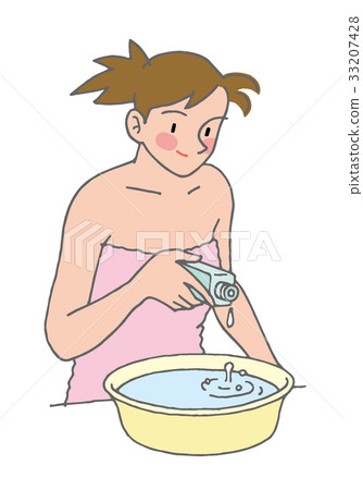 洗滌嬌嫩的皮膚，洗髮 33207428