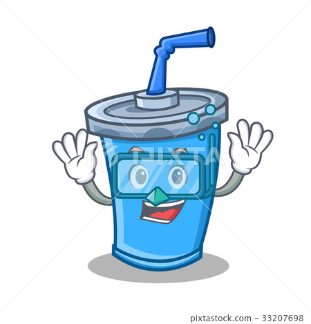 Diving soda drink character cartoon Diving soda drink character cartoon 33207698