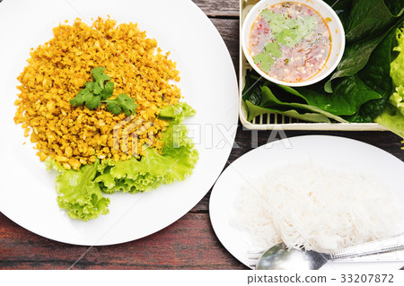 Traditional Thai Food, Fish fried with curcuma 33207872