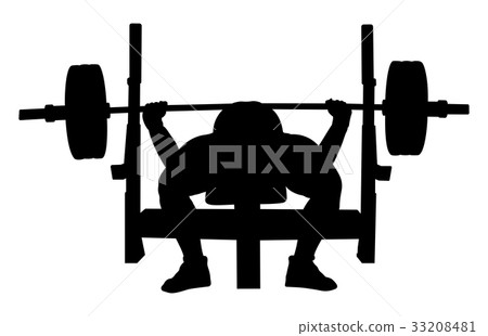 Athlete Powerlifter Bench Press Stock Illustration 33208481