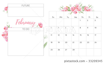 Vintage floral calendar 2018 33209345