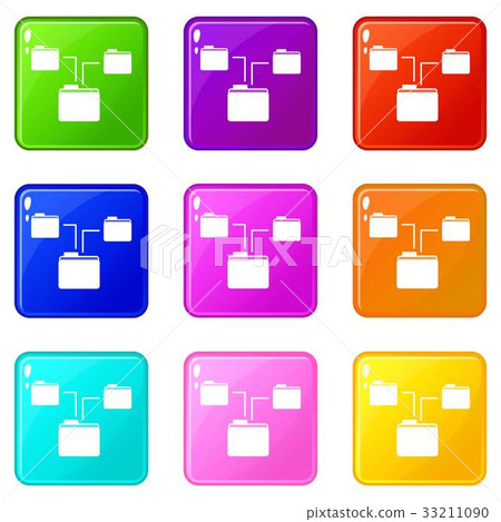 Folders structure icons 9 set - Stock Illustration [33211090] - PIXTA