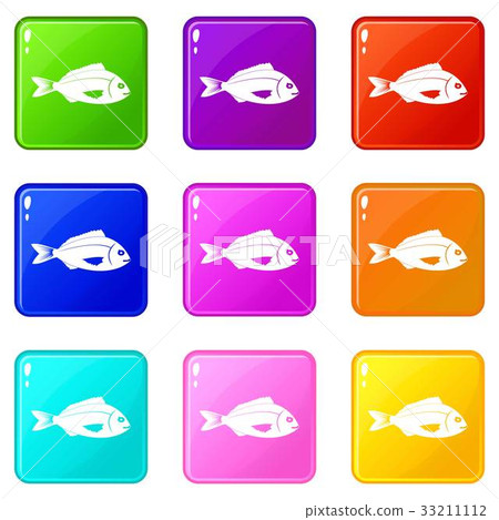 Fish icons 9 set Fish icons 9 set 33211112