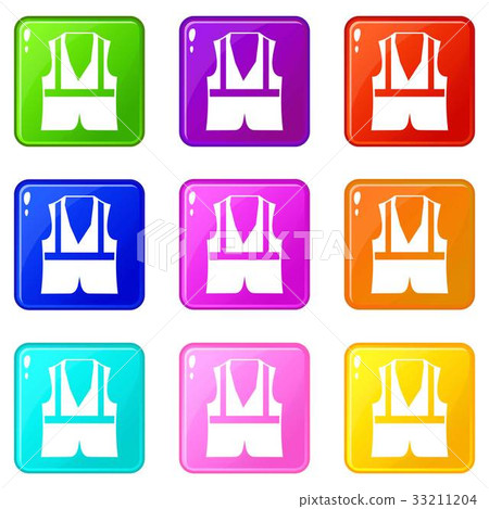 Vest icons 9 set Vest icons 9 set 33211204