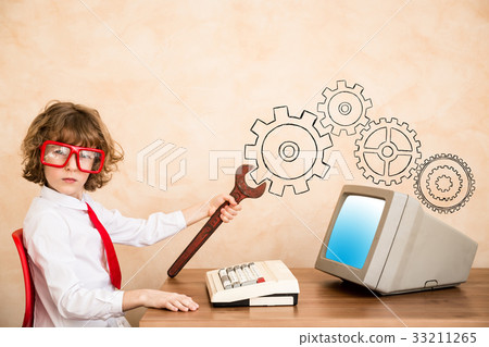 Child pretend to be businessman 33211265