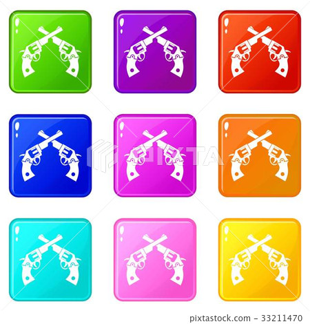 Revolvers icons 9 set 33211470