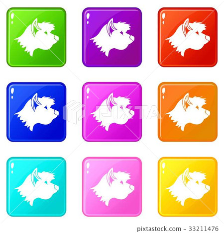 Terrier dog icons 9 set Terrier dog icons 9 set 33211476