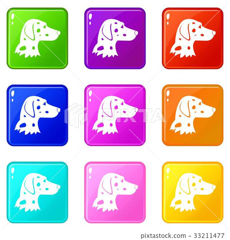 Dalmatians dog icons 9 set Dalmatians dog icons 9 set 33211477