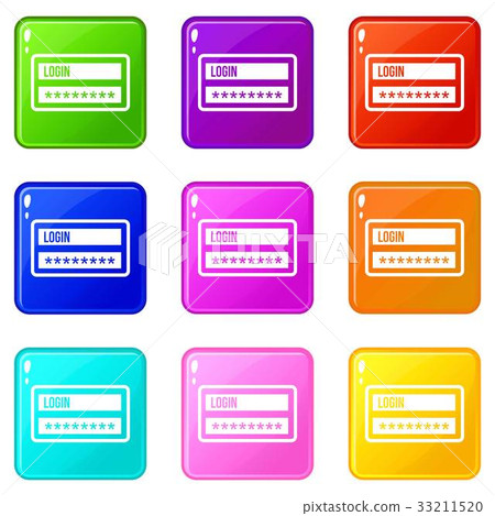 Login and password icons 9 set Login and password icons 9 set 33211520