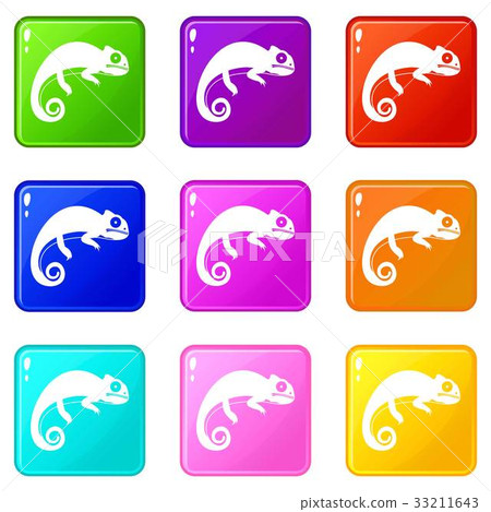 Chameleon icons 9 set Chameleon icons 9 set 33211643
