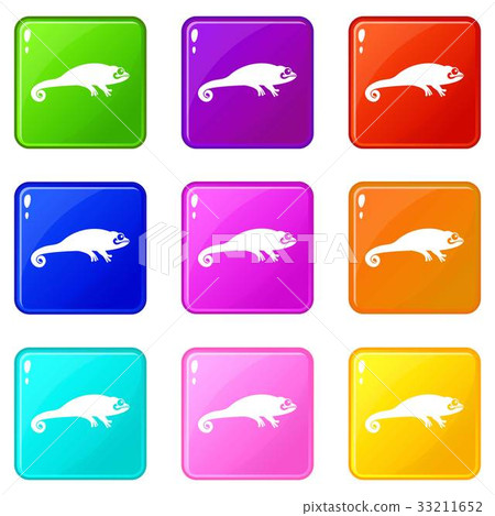 Chameleon icons 9 set Chameleon icons 9 set 33211652