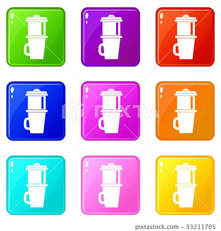Mug for coffee icons 9 set 33211705