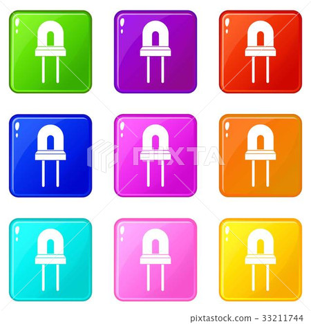 Halogen lamp icons 9 set 33211744