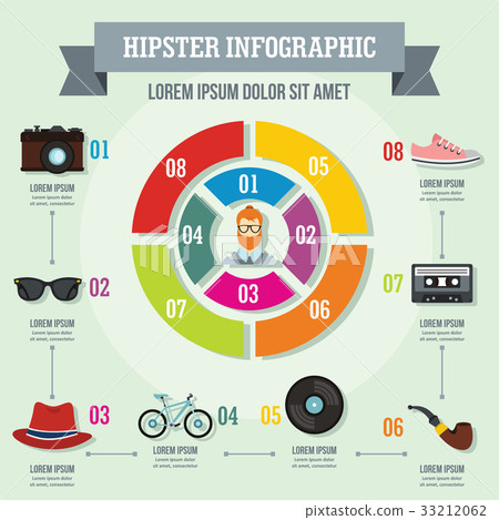 Hipster infographic concept, flat style Hipster infographic concept, flat style 33212062