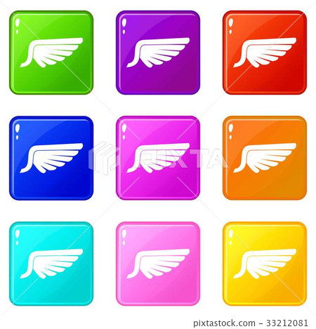 Wing icons 9 set Wing icons 9 set 33212081
