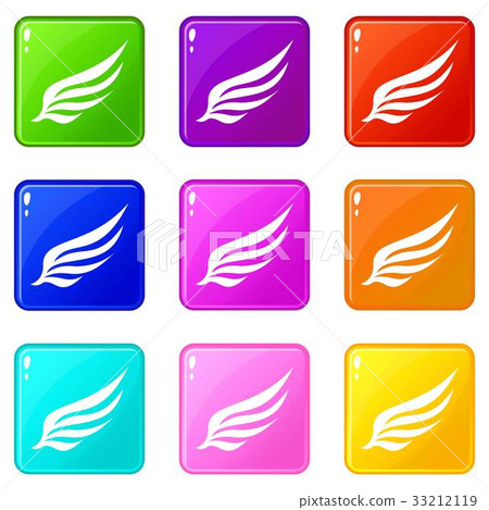 Wing icons 9 set - Stock Illustration [33212119] - PIXTA