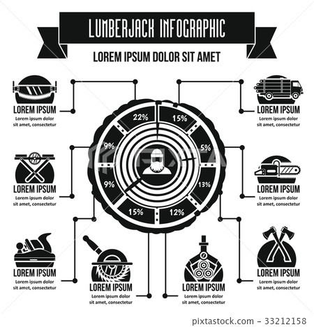 Lumberjack infographic concept, simple style Lumberjack infographic concept, simple style 33212158
