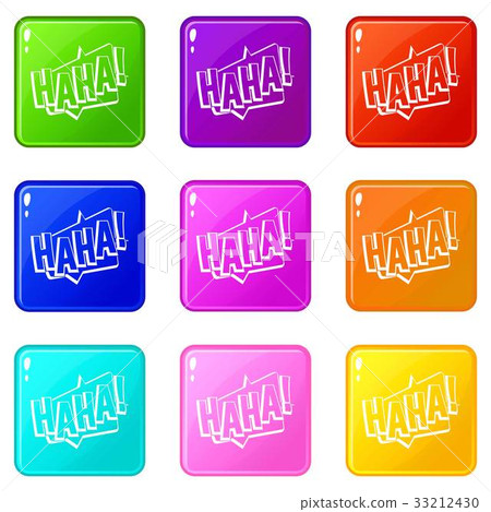 HAHA, comic text sound effect icons 9 set 33212430