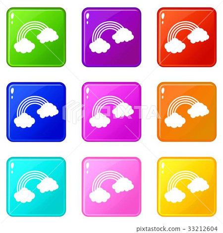 Rainbow icons 9 set 33212604
