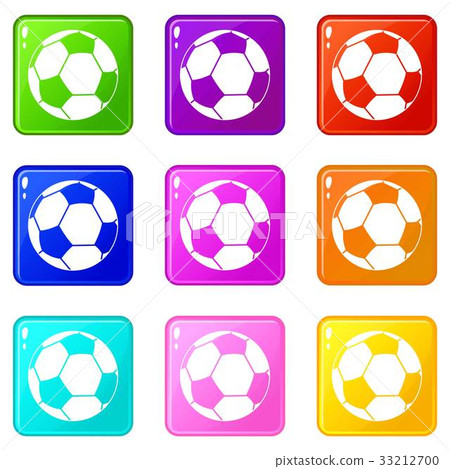 Football ball icons 9 set Football ball icons 9 set 33212700