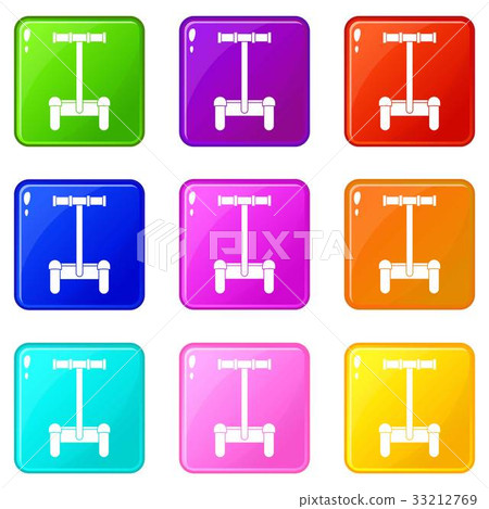 Alternative transport vehicle icons 9 set Alternative transport vehicle icons 9 set 33212769