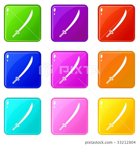 Katana icons 9 set 33212804