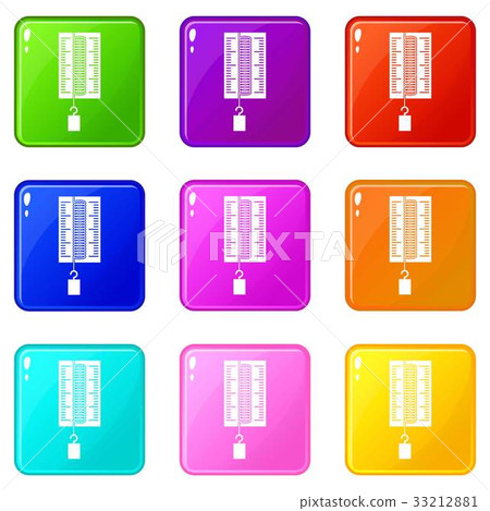 Physics dynamometer for laboratory work icons Physics dynamometer for laboratory work icons 33212881