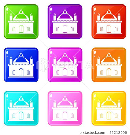 Royal castle icons 9 set 33212906