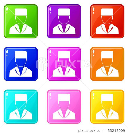 Medical doctor icons 9 set 33212909