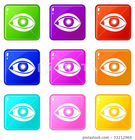 Plastic surgery of eye icons 9 set 33212968
