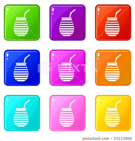 Tea cup used mate or terere in Argentina icons 33213000