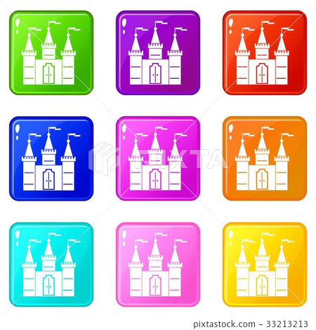 Castle icons 9 set Castle icons 9 set 33213213