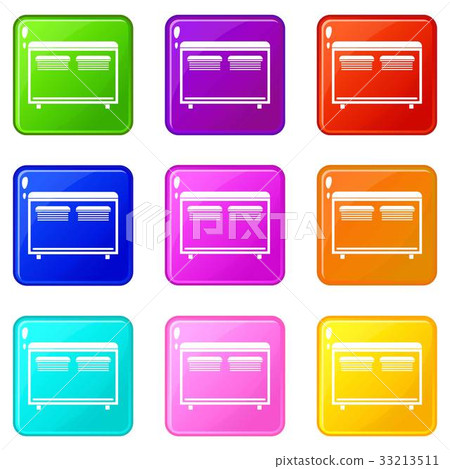 Home equipment for heating icons 9 set 33213511