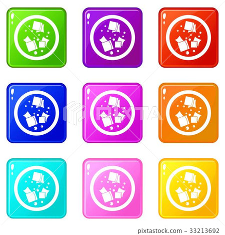Asian sauce icons 9 set 33213692
