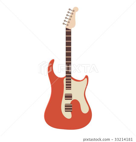 Classic rock guitar icon, cartoon style 33214181