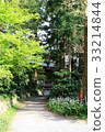 Old temple wrapped in fresh green foliage 33214844