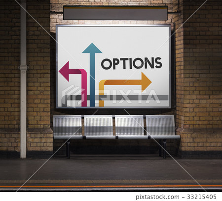 Illustration of opportunities at turning point to be change on subway Illustration of opportunities at turning point to be change on subway 33215405