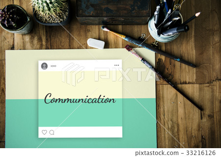 Network connection graphic overlay background on billboard 33216126