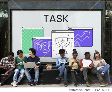 Network connection graphic overlay billboard on wall 33218024