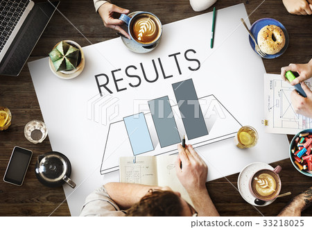 Workers working on billboard network graphic overlay on table 33218025